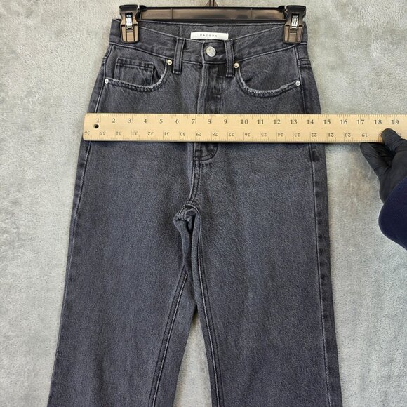 Pacsun Jeans Womens 23 Black High Rise Bootcut Frayed Hem Button Fly Distressed - Picture 3 of 11